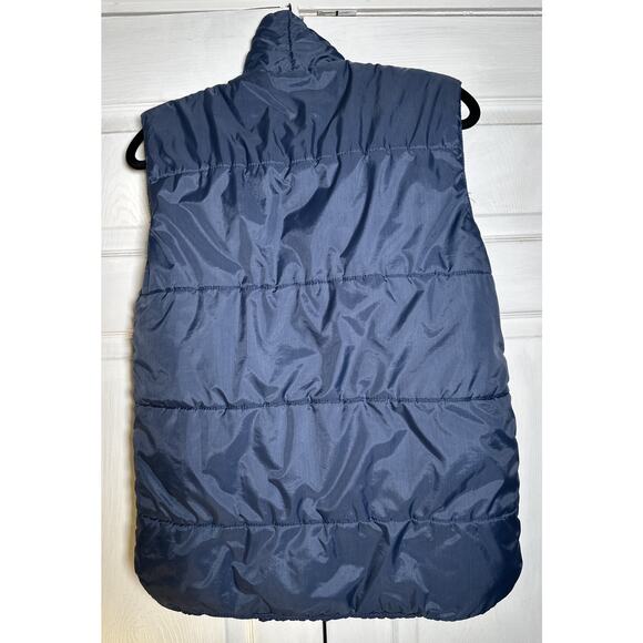 Vintage Sears Outerwear Navy Blue Puffer Vest Jacket Size M 2 Front Pockets - Picture 6 of 7